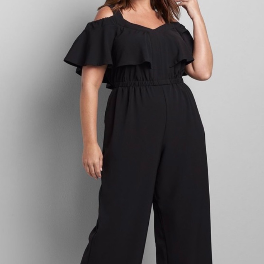 *NWT* Black Lena Off-the-Shoulder Jumpsuit